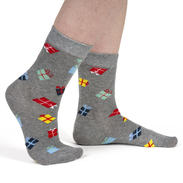 Set 4x chaussettes colorées pour femmes SOXO GOOD STUFF joyeux Noël cadeau chaussettes en coton