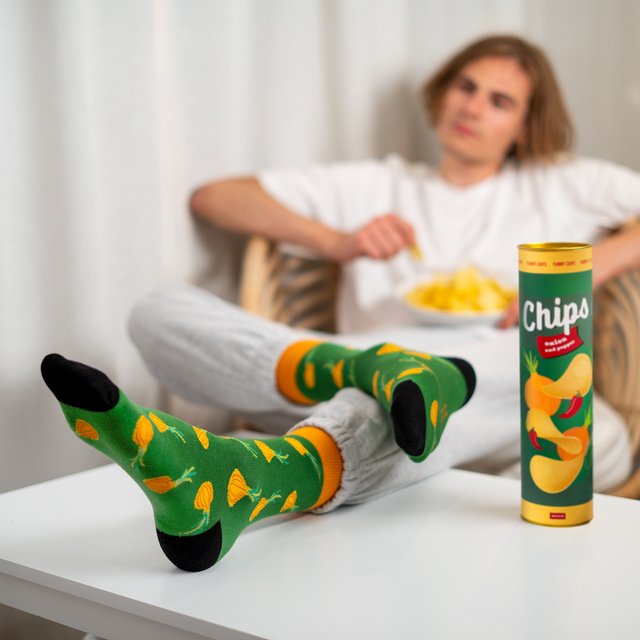 Lot de 3x chaussettes homme SOXO chips en tube