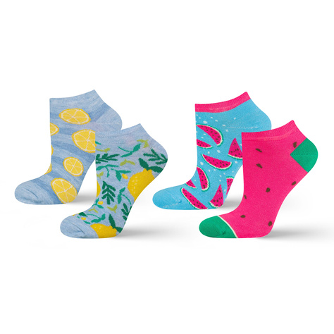 Lot de 2x chaussettes SOXO pour femmes | motifs fruités et drôles