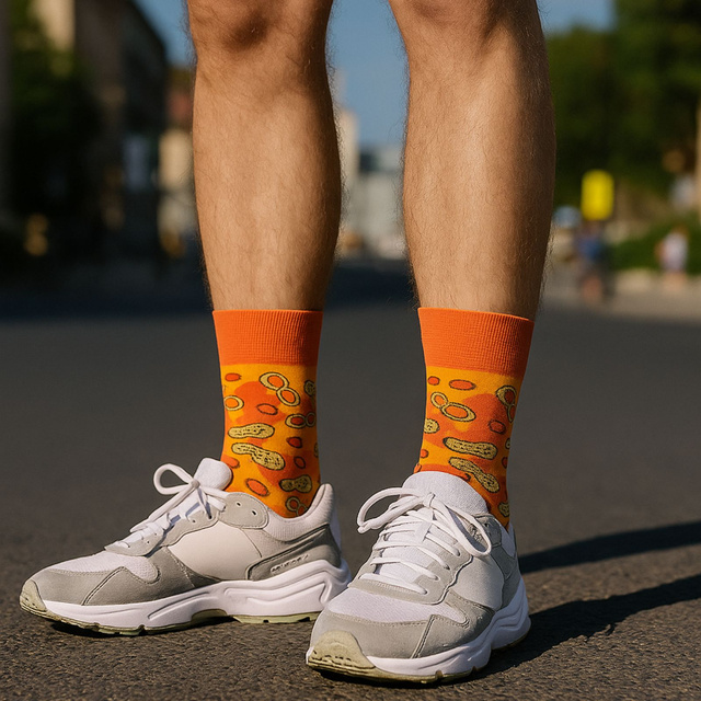 Chaussettes pour hommes | Beurre de cacahuète coloré SOXO GOOD STUFF pour femmes dans un pot en coton amusant pour un cadeau pour lui | pour elle unisexe