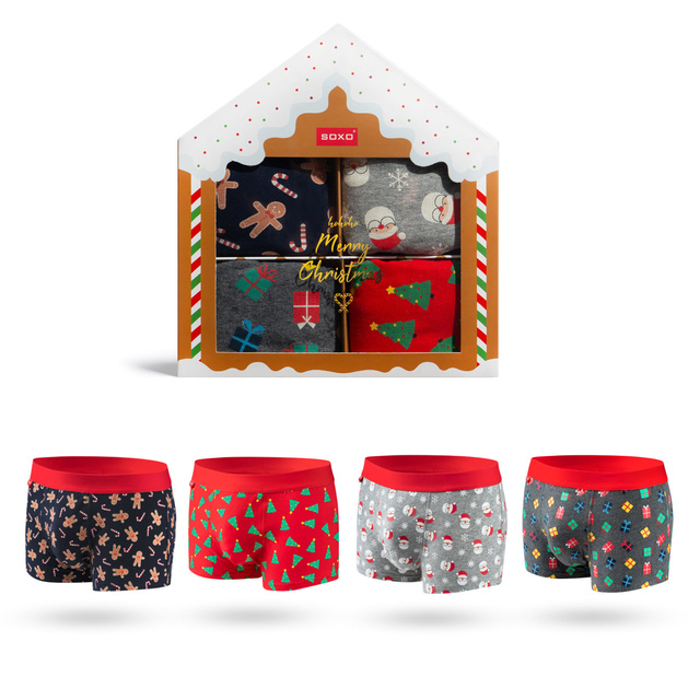 Lot de 4 caleçons homme de Noël pour Noël, l'idée cadeau parfaite