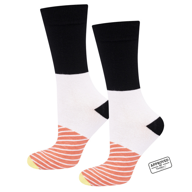 Lot de 4x chaussettes pour hommes SOXO de couleur sushi dans une boîte