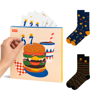 Chaussettes Carte d'anniversaire Burger 2 Paires