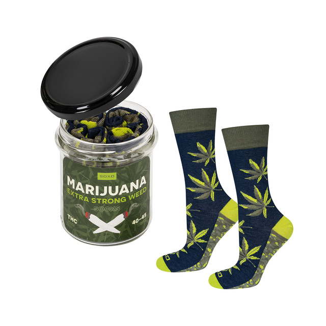 Chaussettes colorées pour hommes SOXO GOOD STUFF marijuana