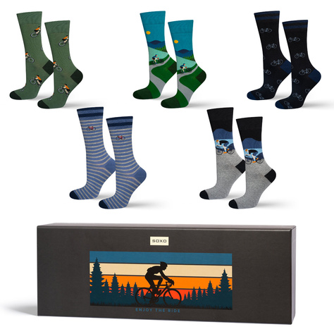 Chaussettes colorées homme SOXO cycling - 5 paires 