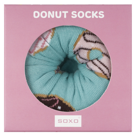 Chaussettes Soxo Donut pour femmes dans une boîte | Parfait pour un cadeau | Drôle et joyeux 