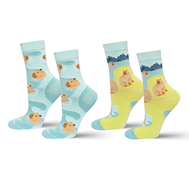 Chaussettes capybara SOXO pour hommes dans le bain - 2 