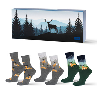 Chaussettes homme et femme Soxo avec motif de cerf - 3 paires