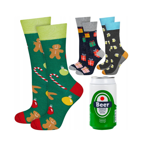 Lot de 3x chaussettes colorées SOXO GOOD STUFF pour hommes Cadeau de Noël 