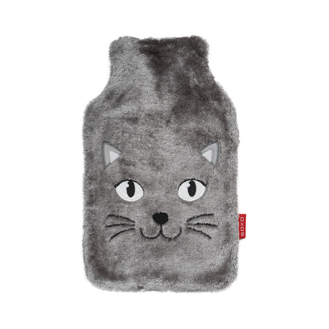 SOXO thermofor LARGE 1.8L grey heater in a furry plush cover PRESENT  