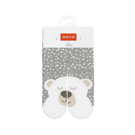 Chaussettes chaudes pour enfants gris SOXO teddy bear warm terry 