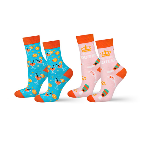 Lot de 2 chaussettes pour femmes SOXO GOOD STUFF drôles Prosecco et Apéritif dans une bouteille cadeau