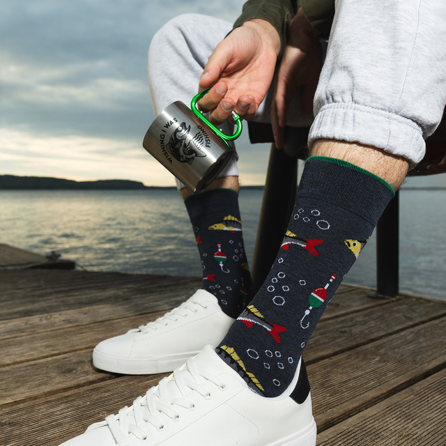 Ensemble Chaussettes homme + Mug Soxo Poissons