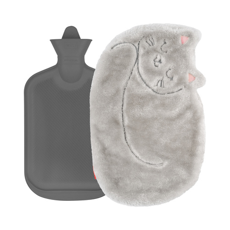 Bouillotte SOXO en forme de chat, grise 1,8 L