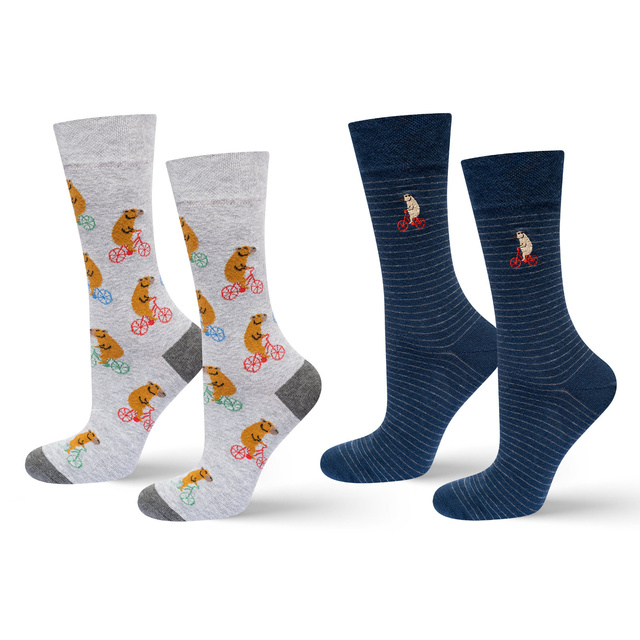Chaussettes cyclistes capybara SOXO pour hommes - 2 