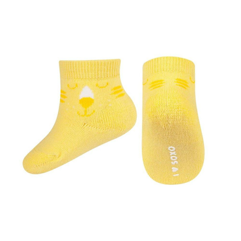 Chaussettes bébé jaune SOXO smiley | idée cadeau