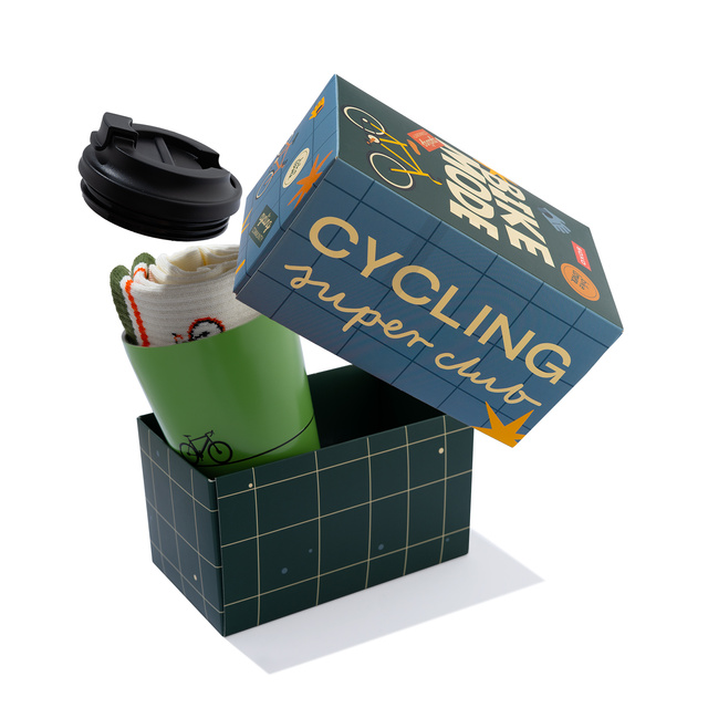 Coffret Cadeau Chaussettes Vélo + Mug Thermique