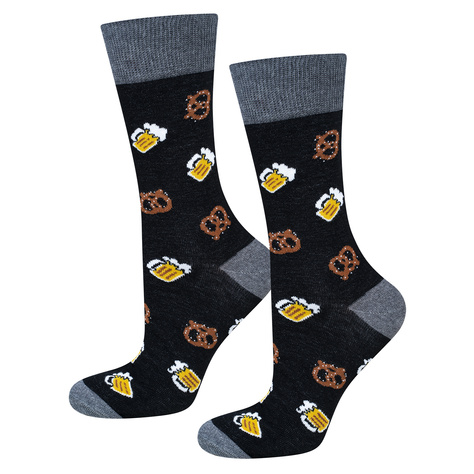 Chaussettes colorées SOXO pour hommes - bière et bretzels