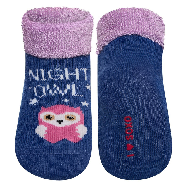 Chaussettes bébé colorées SOXO avec lettrage hibou