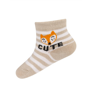 Chaussettes bébé SOXO colorées avec lettres de renard mignonnes