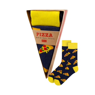 Chaussettes SOXO colorées pour hommes et femmes avec pizza dans une boîte | cadeau pour un homme | cadeau pour femme