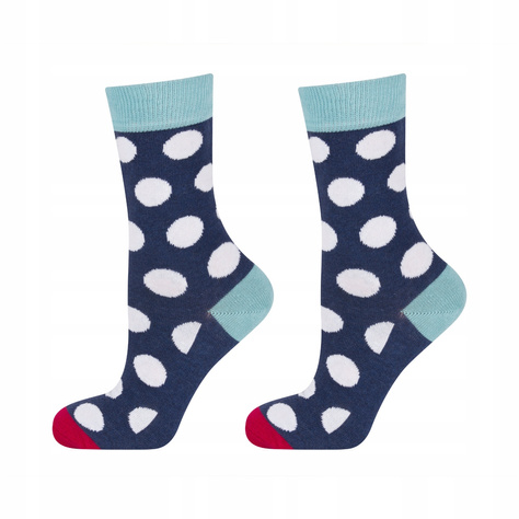 Chaussettes SOXO GOOD STUFF bleu marine à pois blancs pour enfants 