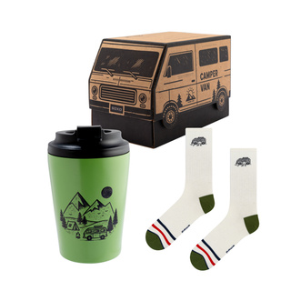 Coffret Cadeau Chaussettes Camping-car + Mug Thermique