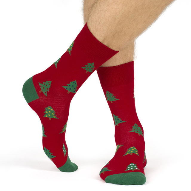 Set 4x chaussettes colorées pour hommes SOXO GOOD STUFF joyeux Noël cadeau chaussettes en coton