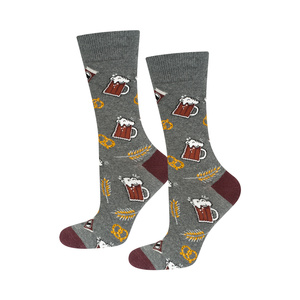 Chaussettes colorées SOXO GOOD STUFF pour hommes, canette de bière, cadeau pour petit ami, marron