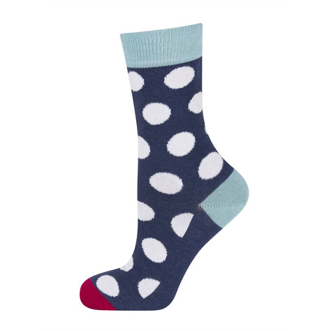 Chaussettes SOXO GOOD STUFF bleu marine à pois blancs pour enfants 