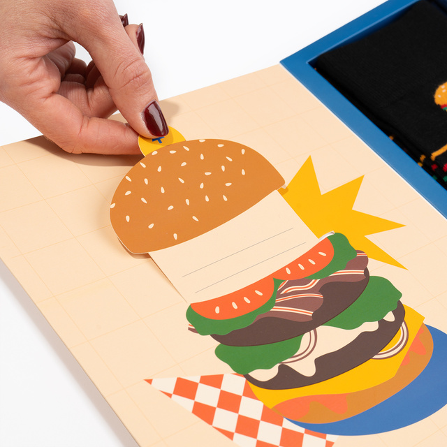 Chaussettes Carte d'anniversaire Burger 2 Paires