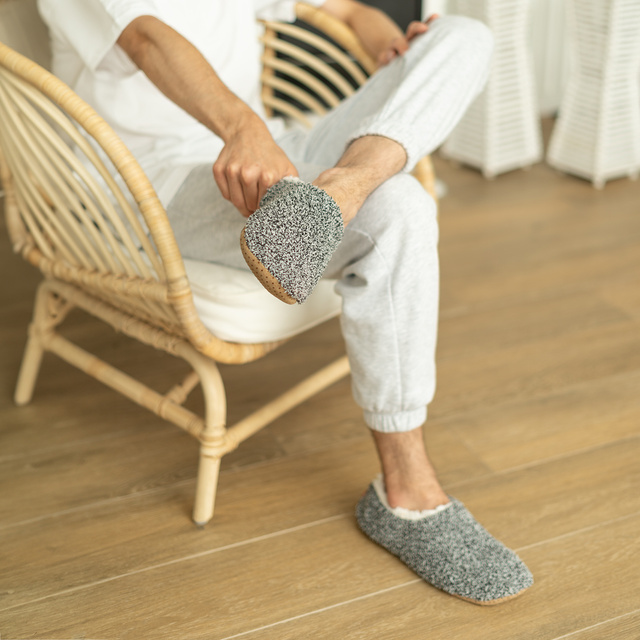 Chaussons SOXO SUPER SOFT avec semelle antidérapante et empiècements en PVC