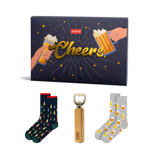 Ensemble de chaussettes pour hommes SOXO Cheers – 2 paires et un ouvre-bouteille