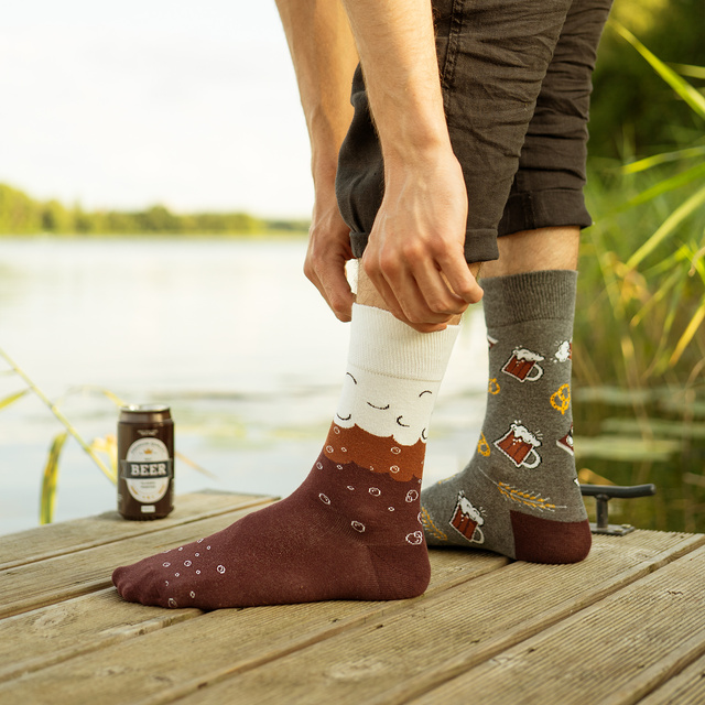 Chaussettes colorées SOXO GOOD STUFF pour hommes drôles de bière classique en canette