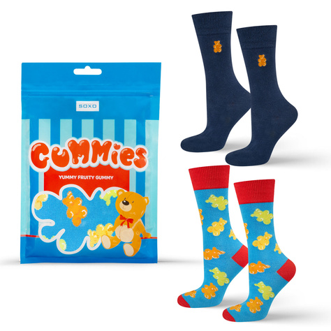 Lot de 2x chaussettes Soxo pour hommes, de type "jellies"