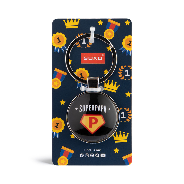 Ensemble de chaussettes Super Papa pour homme dans une tasse avec un porte-clés