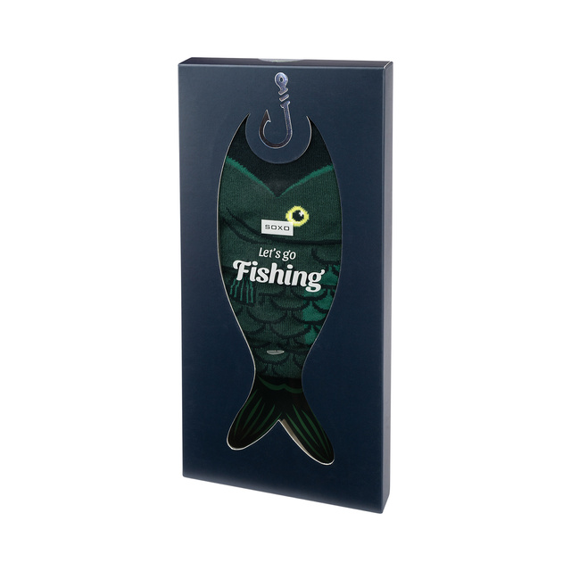 SOXO chaussettes hommes Let's go fishing en paquet