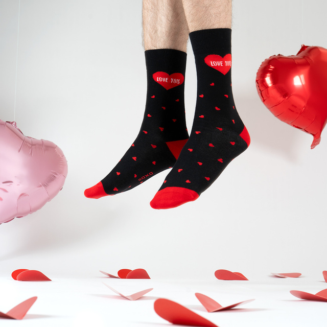 Chaussettes colorées pour hommes SOXO Cœurs - 2 paires