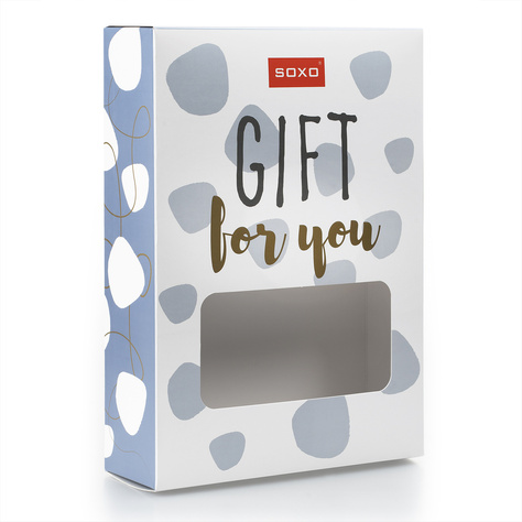 SOXO Gift For You Boîte cadeau blanche - contient : 1 paire de pantoufles ou 1 thermos ou plusieurs paires de chaussettes