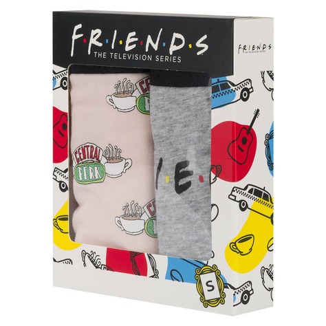 Set 2x culotte femme SOXO Friends et 3x chaussettes femme Friends | cadeau pour elle | rose