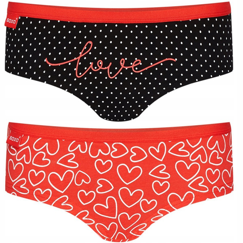 SOXO Valentine's Day culotte hipster 2-pack