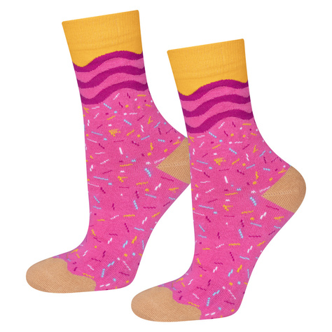 Lot de 3x chaussettes pour femmes SOXO | Crème glacée dans une boîte | Donuts | Bonne idée cadeau 