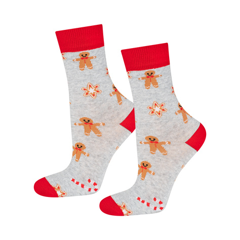 Set 4x SOXO GOOD STUFF chaussettes colorées pour femmes Joyeux Noël Cadeau | gâteau | arbre de Noël | lumières de Noël