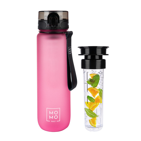 MOMO WAY Bouteille d'eau rose foncé | idéale pour les voyages BPA free | Tritan