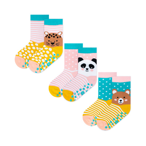 Lot de 3x chaussettes colorées pour enfants SOXO animaux | panda | ourson