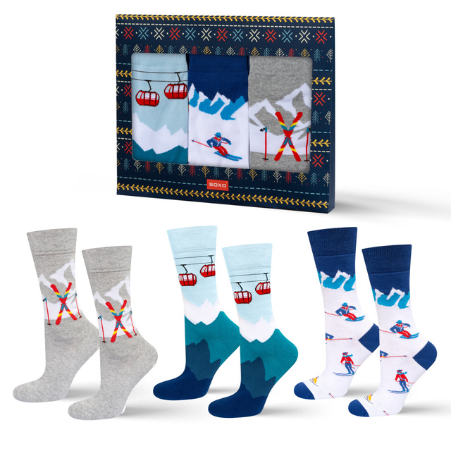 Chaussettes Colorées pour Hommes SOXO Sports d'Hiver - 3 Paires