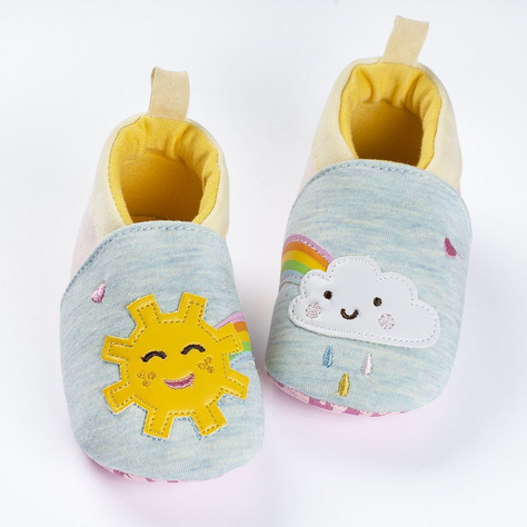 Chaussons bébé SOXO bleu soleil et nuage