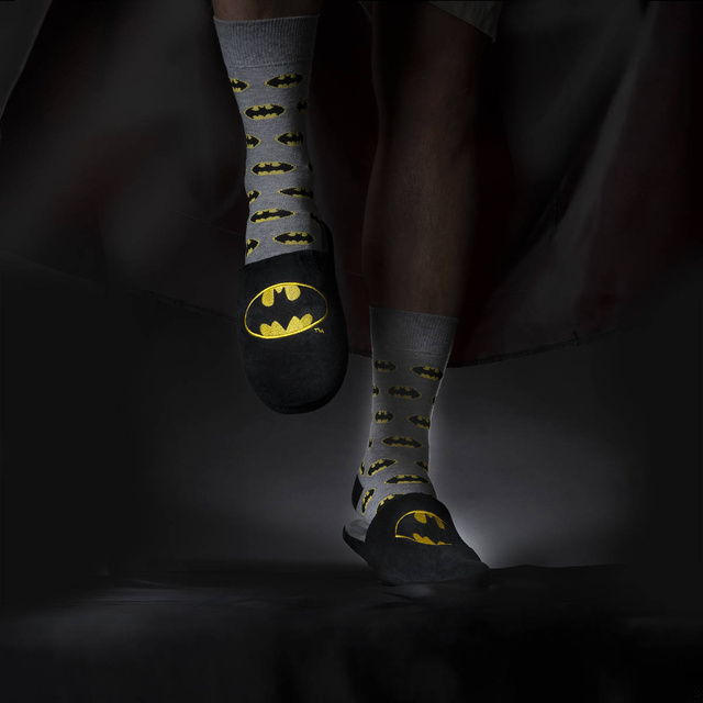 Lot de 1x Chaussettes colorées SOXO Batman et 1x Chaussons homme Batman
