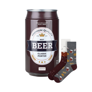 Chaussettes colorées SOXO GOOD STUFF pour hommes drôles de bière classique en canette