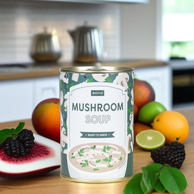 Chaussettes pour hommes | Soupe aux champignons SOXO GOOD STUFF pour femmes en boîte, joyeuse, colorée comme cadeau pour lui | pour elle unisexe